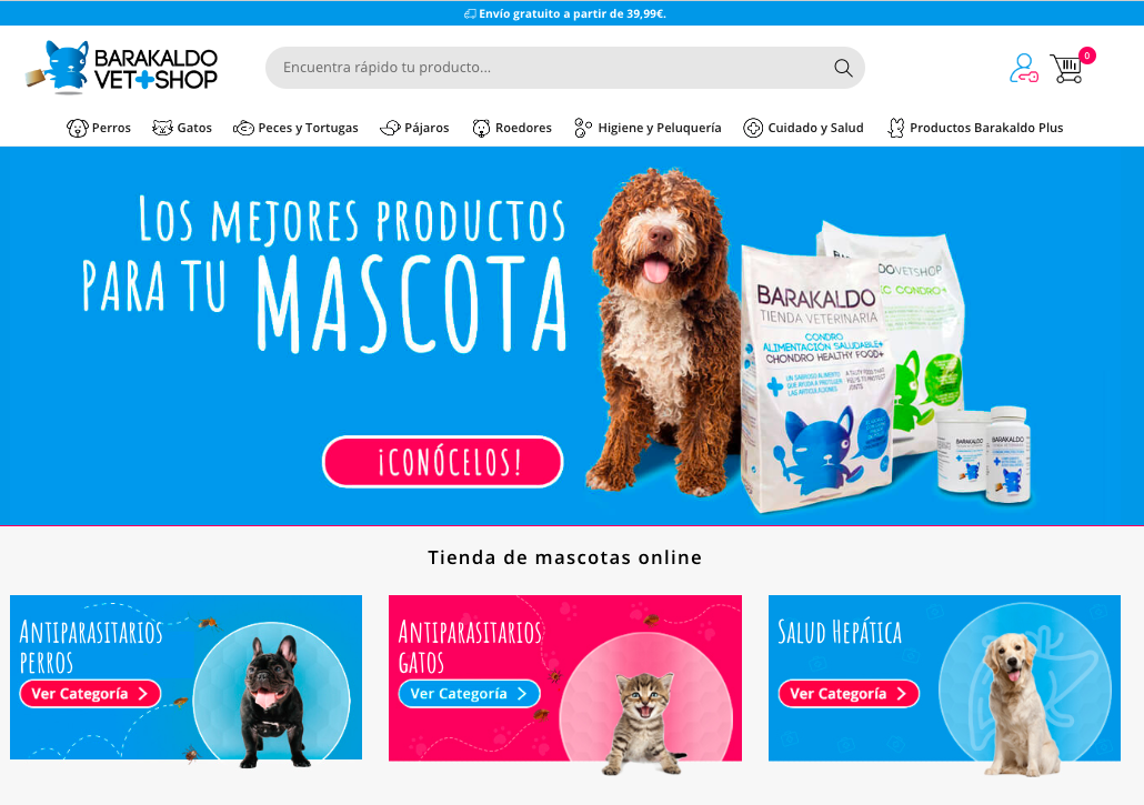 Barakaldo Tienda Veterinaria irrumpe en el mercado nacional de productos para mascotas