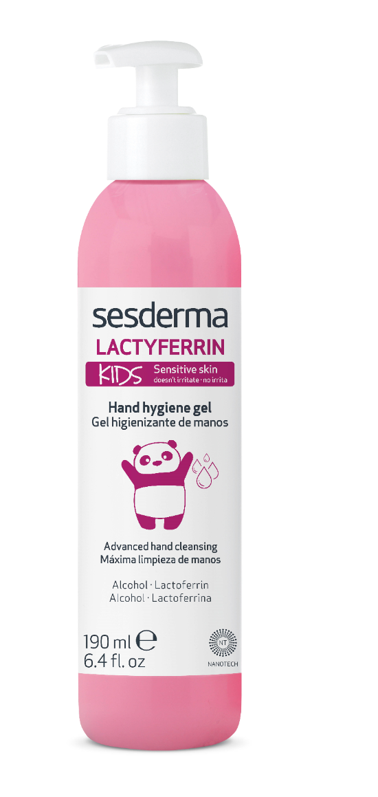 Lactyferrin gel. Su fórmula proporciona una avanzada limpieza de manos para la vuelta al cole