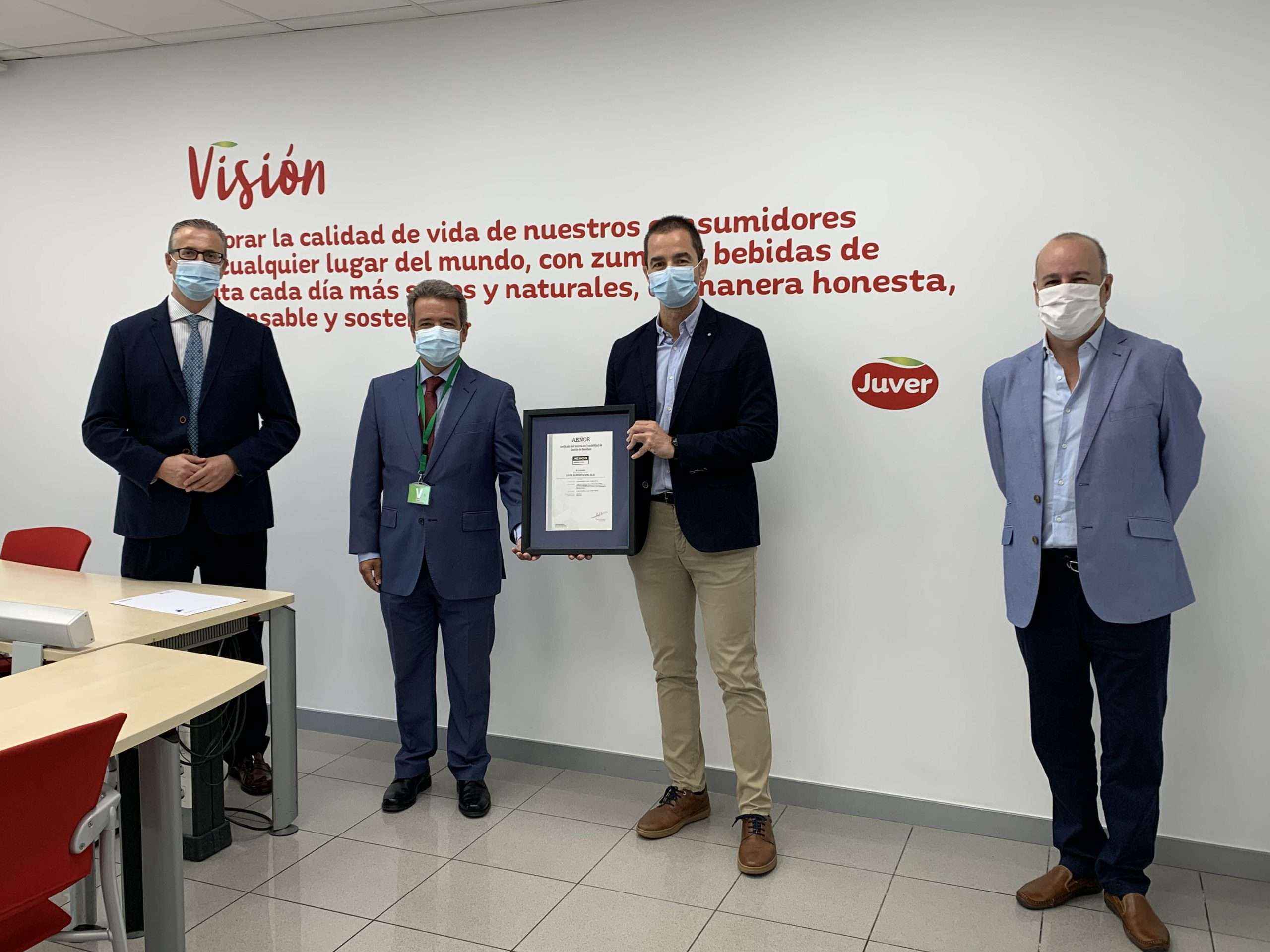 Juver Alimentación, obtiene el Certificado RESIDUO CERO otorgado por AENOR, y con reconocimiento internacional