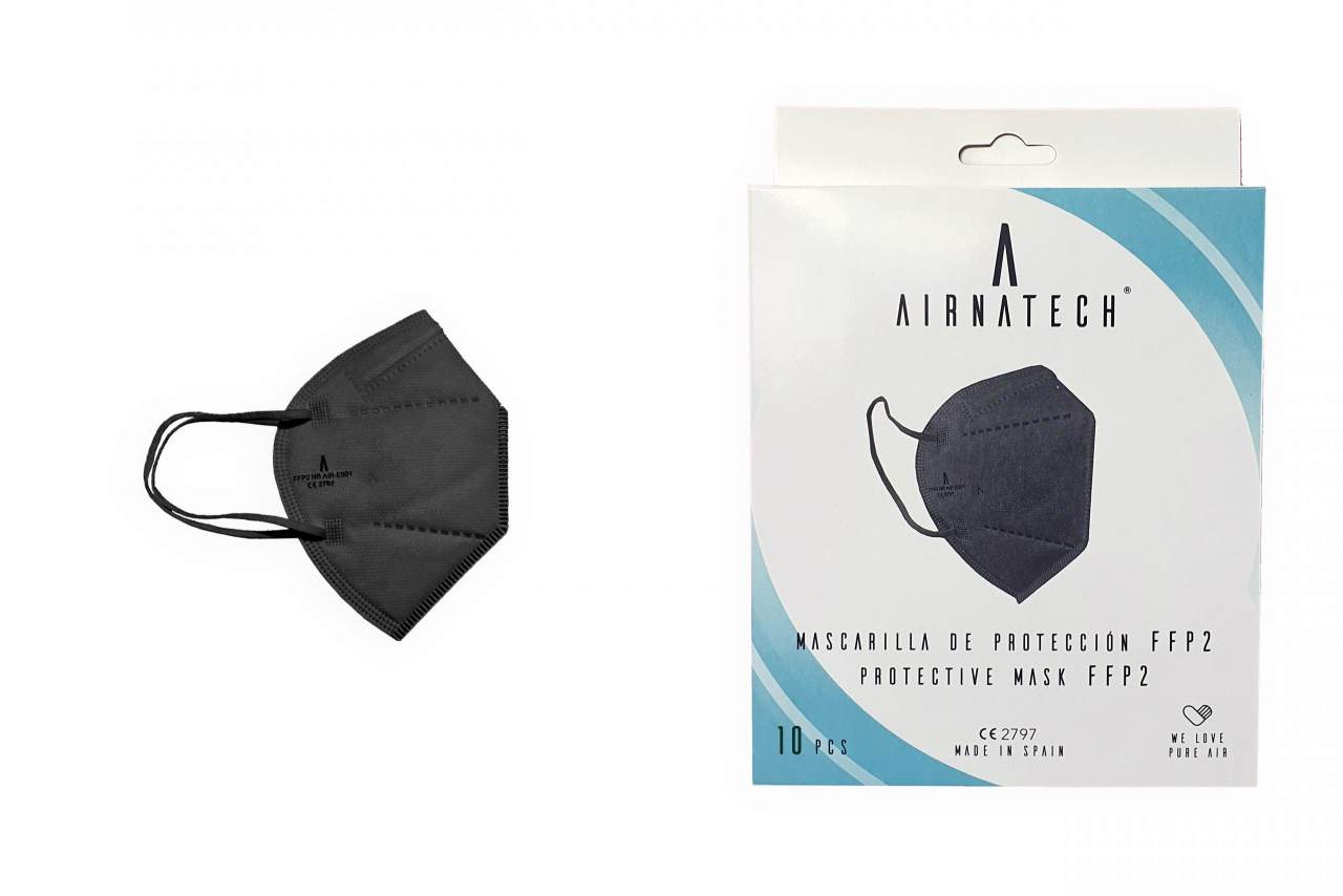 Airnatech: Mascarillas FFP2 negras y Mascarilla antiviral