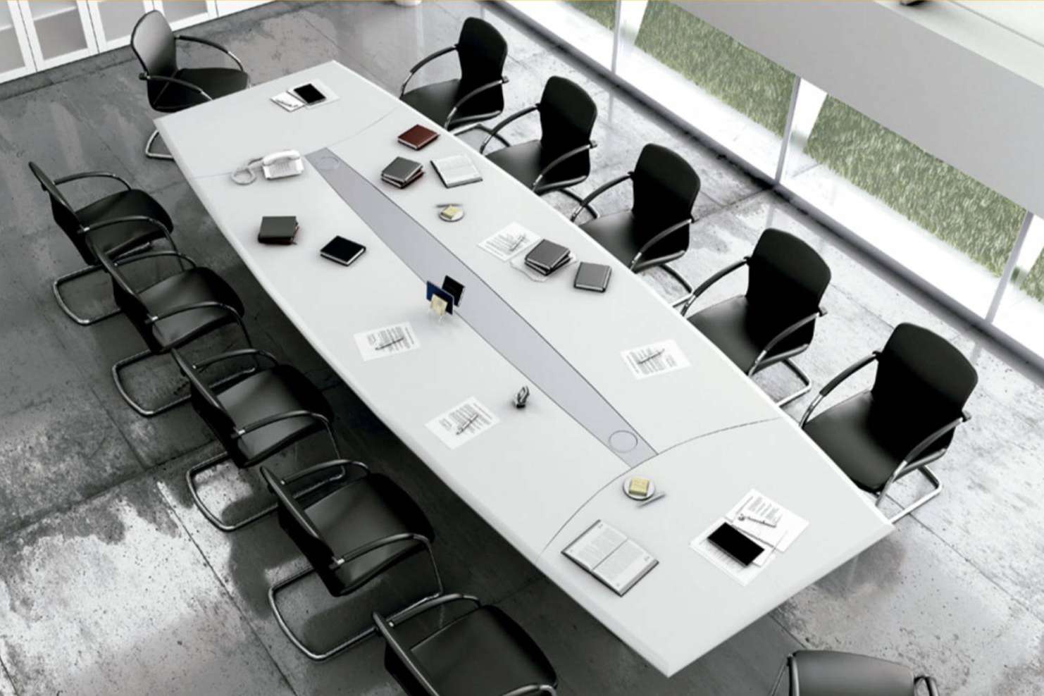 Una gran variedad de mesas de juntas y de reuniones está disponible en OfficeDeco