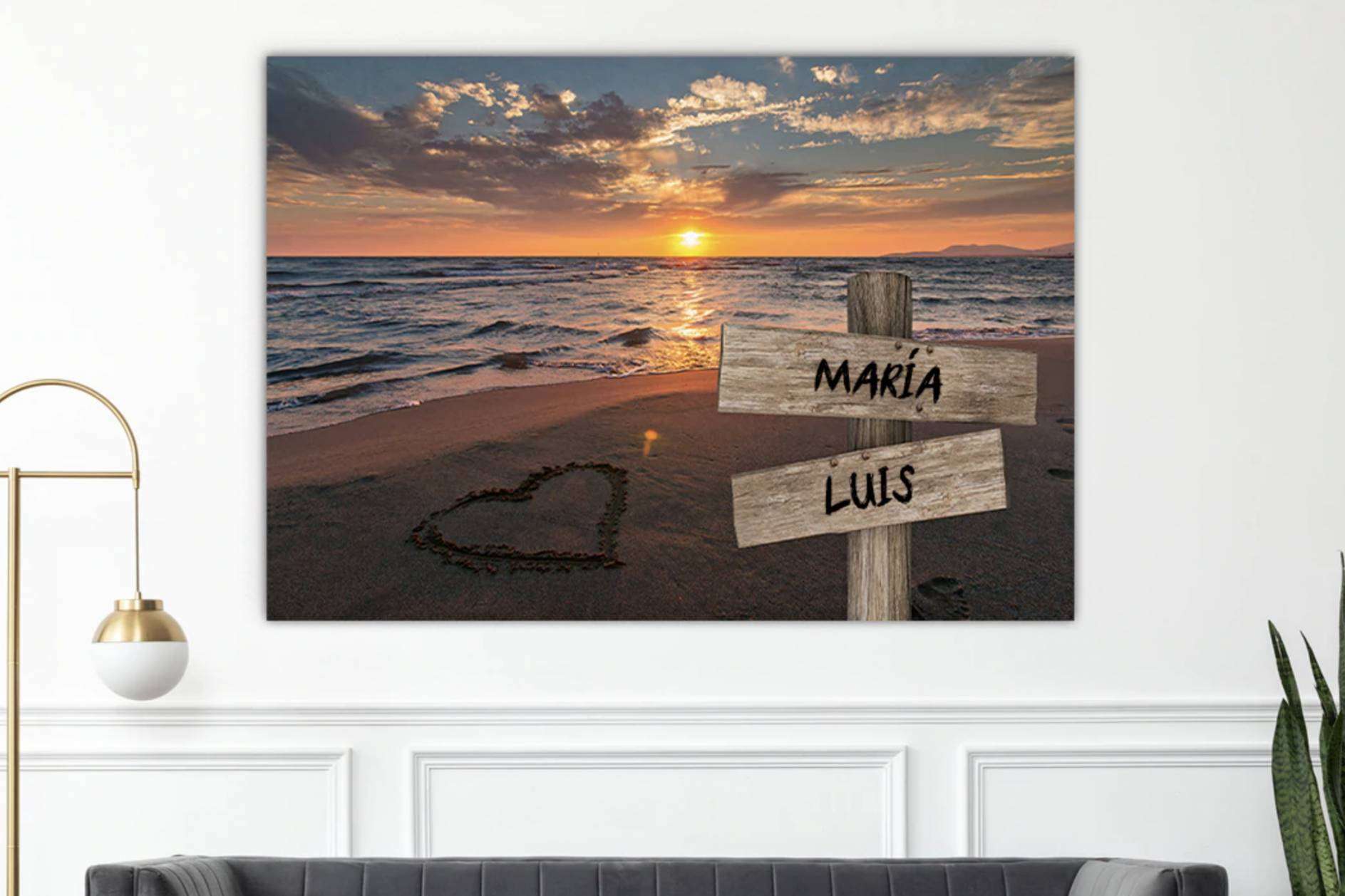 Lienzo personalizado de VeAlma con nombres como regalo original