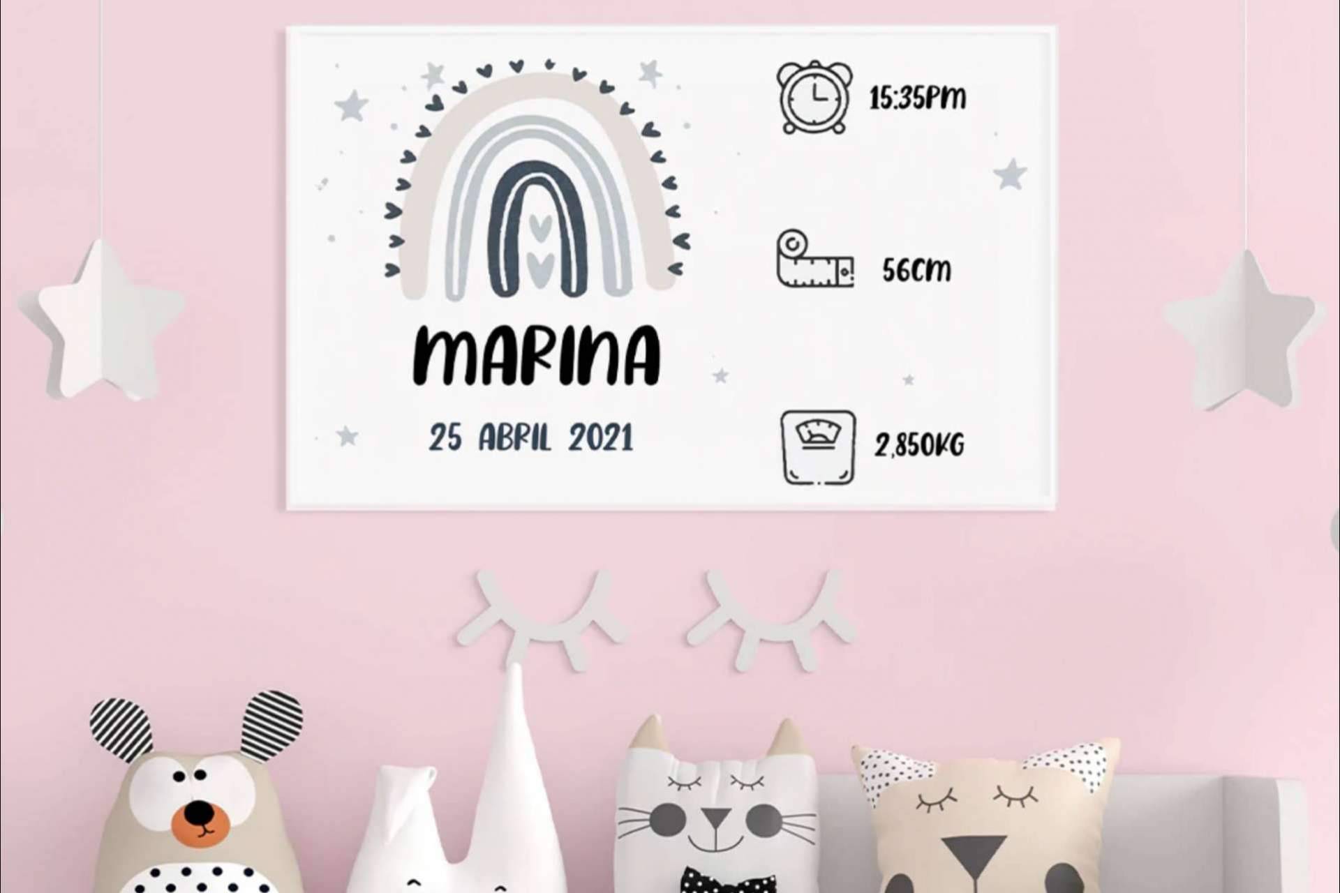 VeAlma ofrece cuadros personalizados para el nacimiento de un bebé