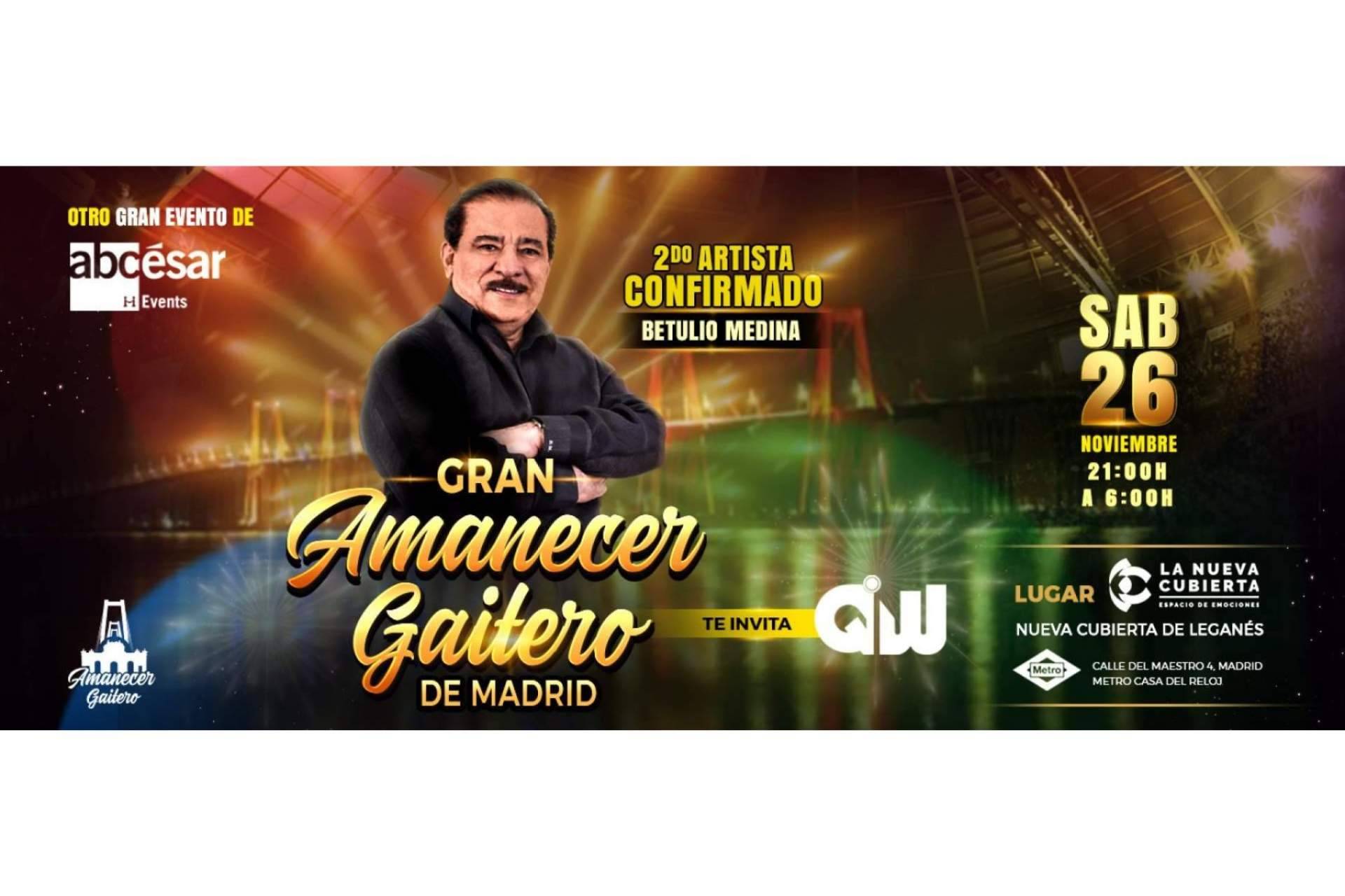 Betulio Medina regresa al Gran Amanecer Gaitero de Madrid