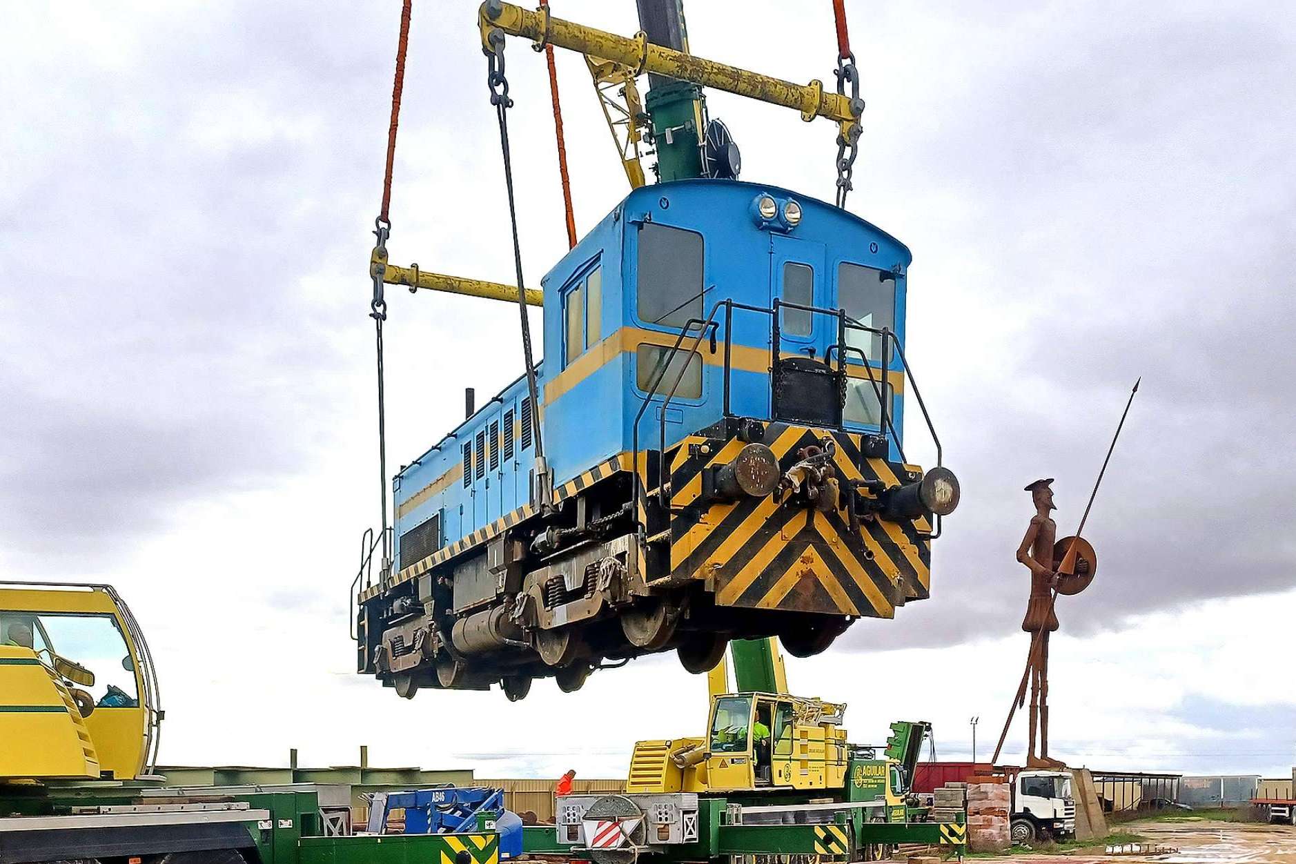 Una locomotora militar estadounidense preservada por la Fundación del Patrimonio Ferroviario