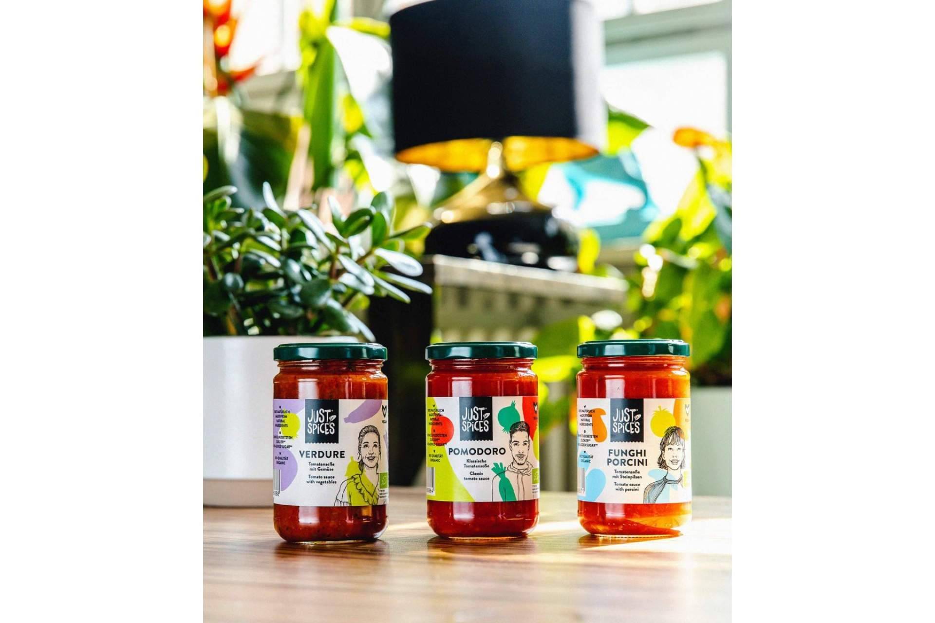 Just Spices lanza su nueva categoría de productos, tres salsas orgánicas para pasta